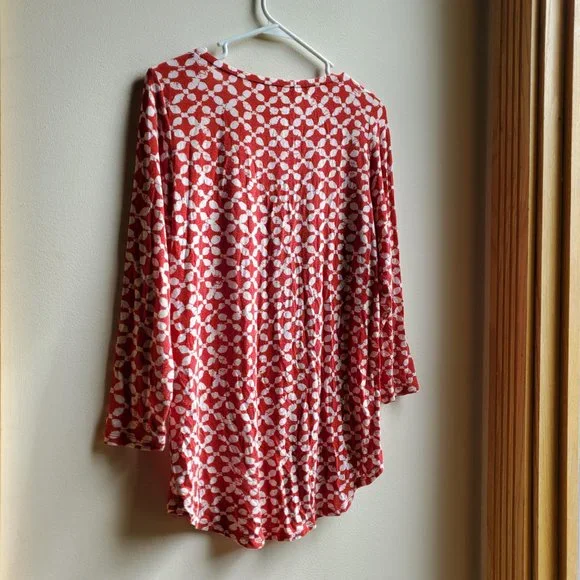 MICHAEL Michael Kors Red & White Geometric Print Jersey Size Small - Picture 12 of 16